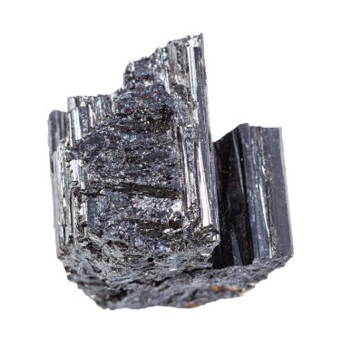 cilalanmamış Schorl (siyah Tourmaline) kayası izole