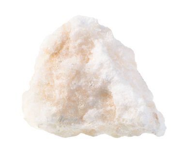 cilalanmamış anhidrite kayası beyaza izole edilmiş.