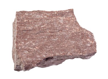 cilalanmamış Siltstone kayası beyaza izole edilmiş.