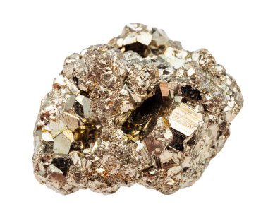 Çiğ kristal Pyrite (aptal altın) kayası izole