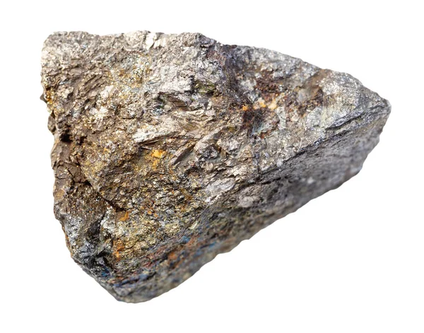 Rocha de Arsenopyrite não polida isolada sobre branco — Fotografia de Stock