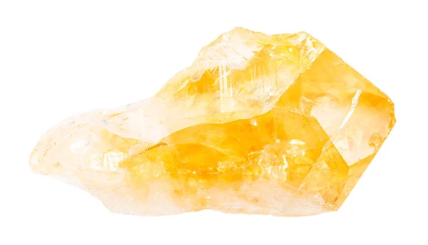 Ruw citrien (geel kwarts) kristal geïsoleerd — Stockfoto