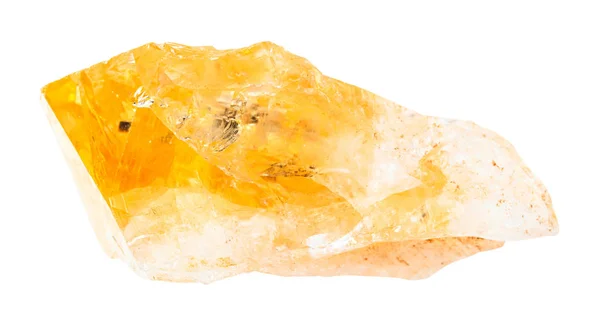 Unpolished citrine (yellow quartz) rock isolated — Stock Photo, Image