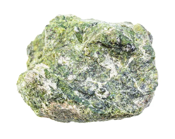 Unpolished serpentine rock isolated on white — Stock Photo, Image
