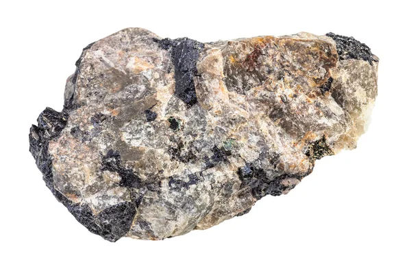 白色に隔離された粗いネフェリン岩 — ストック写真