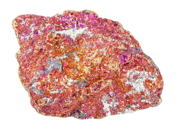 Roca de Chalcopirita roja sin pulir aislada en blanco — Foto de Stock