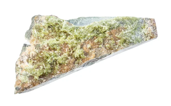 Cristales de Vesuvianita sobre roca sin pulir aislada — Foto de Stock