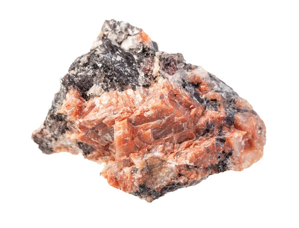 Ongepolijst rood Granieten rots geïsoleerd op wit — Stockfoto