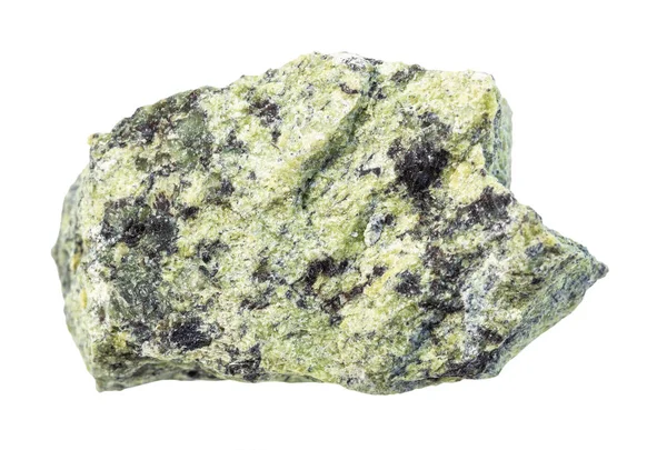 Parlatılmamış Serpentinite kayası beyaza izole edilmiş.