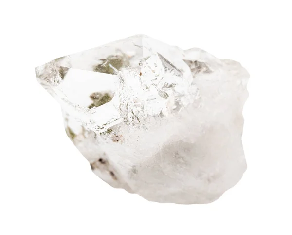 Cristallo di rocca grezzo (quarzo incolore) isolato — Foto Stock