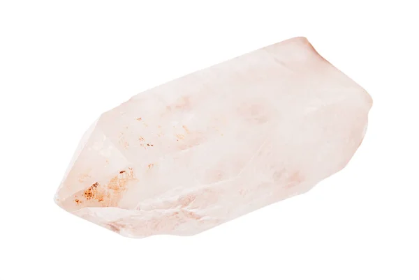 Rå ros kvarts kristall isolerad på vit — Stockfoto