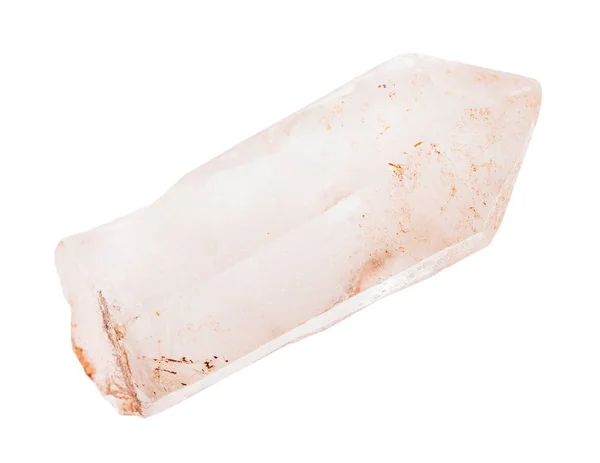 Cristal de quartzo rosa isolado em branco — Fotografia de Stock