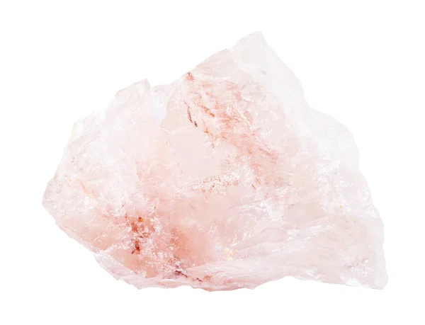 Surowa skała kwarcowa Rose izolowana na białym — Zdjęcie stockowe