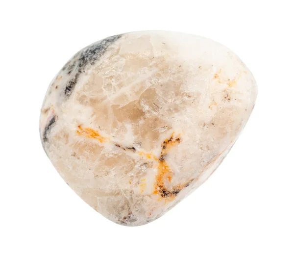 Pedra preciosa Baryte polido isolado em branco — Fotografia de Stock
