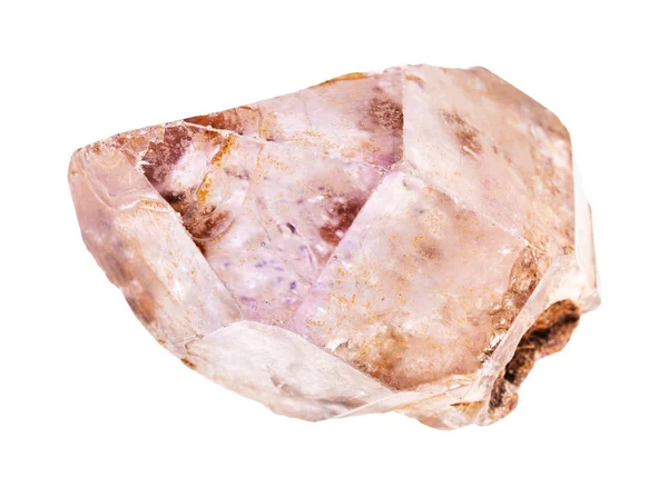 Surowa kryształowa skała ametystowa izolowana na białym — Zdjęcie stockowe