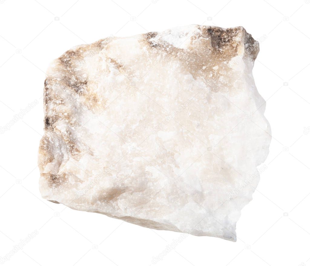 rough Anhydrite rock isolated on white