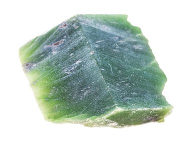 İzole edilmiş ham Nephrite (yeşil yeşim taşı) taşı