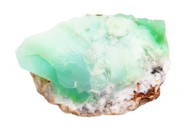 sert Chrysoprase kayası beyaza izole edildi