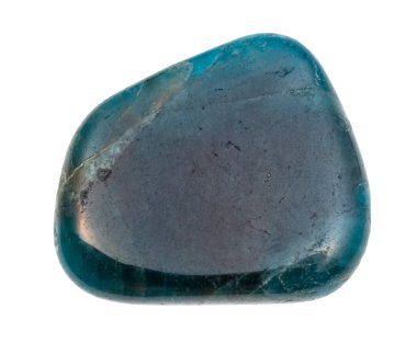 Beyazda izole edilmiş mavi Apatite değerli taşı