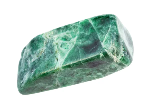 Caduto Jadeite (giada verde) pietra gemma isolato — Foto Stock