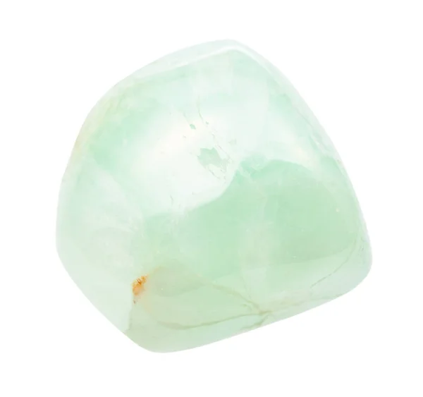 Polished Prehnite gem stone isolated on white — 스톡 사진