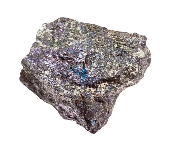 Surová Bornite (páví ruda) kámen izolovaný — Stock fotografie
