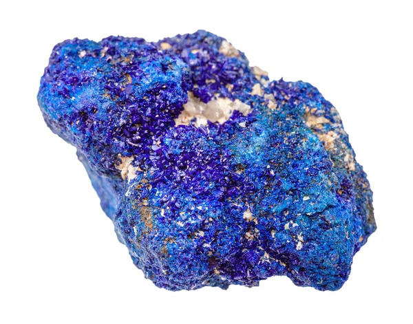 Raw Azurite (chessylite) rock isolated on white — 스톡 사진