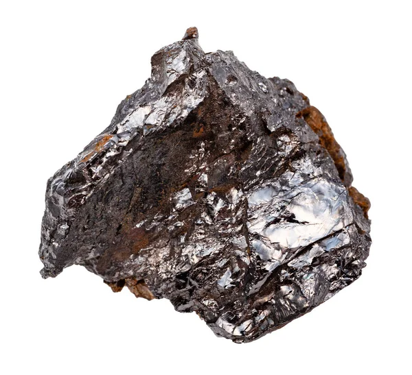 Ilmenorutile (black Niobian Rutile) rock isolated — Stock Photo, Image