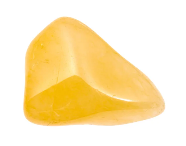 Polerad gul Aventurin ädelsten isolerad — Stockfoto