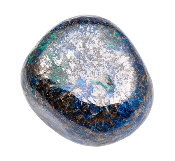 Tumbled Azurite (chessylite) gem stone isolated — Stock Photo, Image