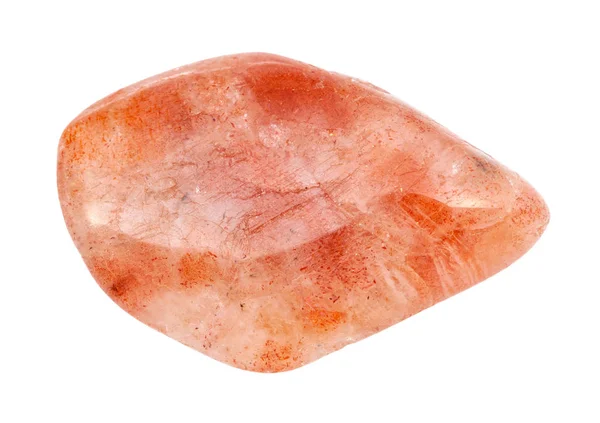 Λειασμένο Sunstone (ηλιόλιθος) πέτρα πετράδι απομονωμένο — Φωτογραφία Αρχείου