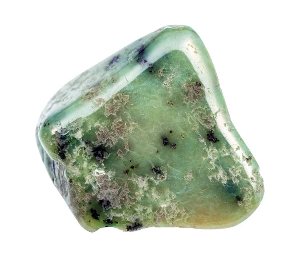 Piedra preciosa Grossular (granate verde) tumbada aislada — Foto de Stock