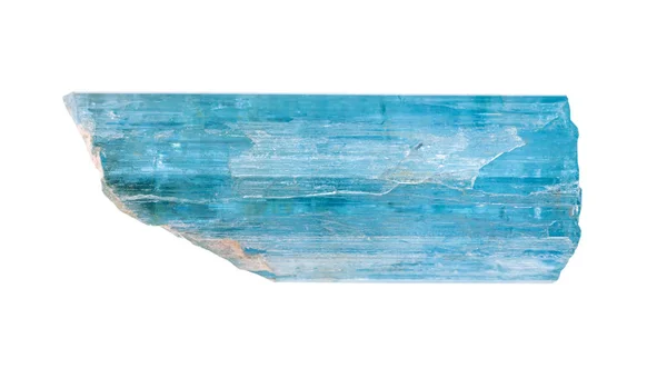 Single crystal of Aquamarine (blue Beryl) isolated — Stock Photo, Image