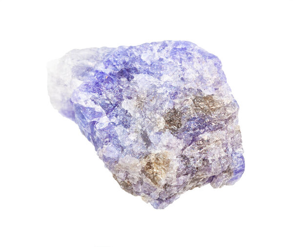 raw Tanzanite (blue violet zoisite) rock isolated