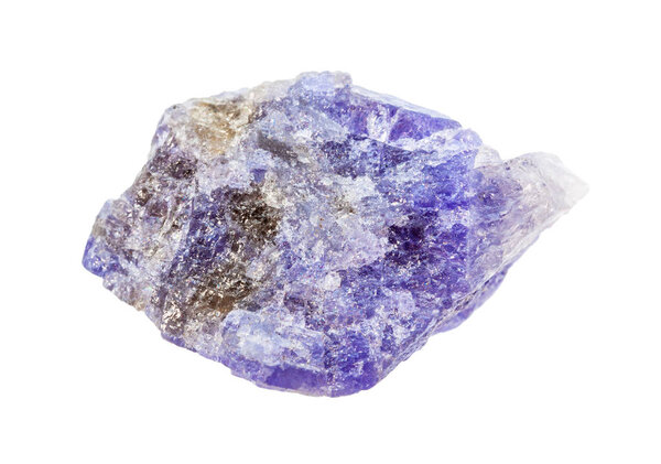 rough Tanzanite (violet zoisite) rock isolated