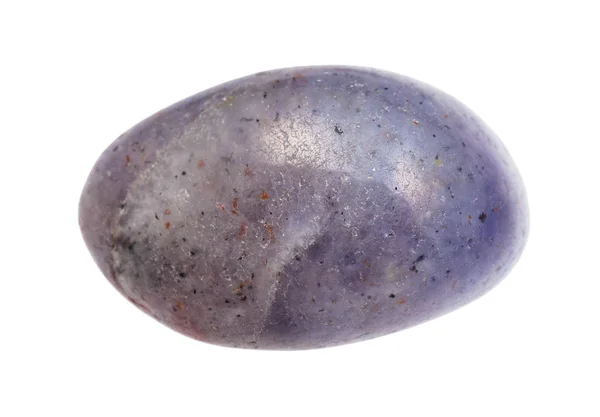 Polerad kordierit (iolit) pärla sten isolerad — Stockfoto