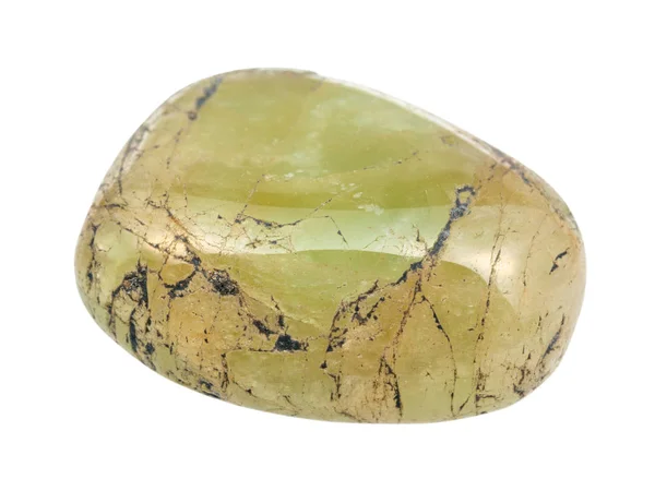 Pedra preciosa de Beryl verde caído isolado no branco — Fotografia de Stock