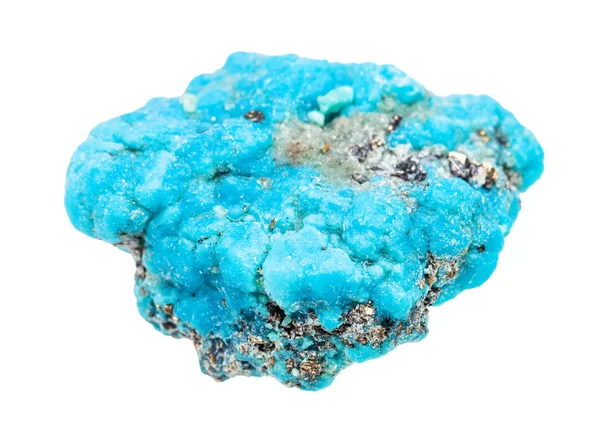 Грубый голубой бирюзовый камень, изолированный на белом — стоковое фото