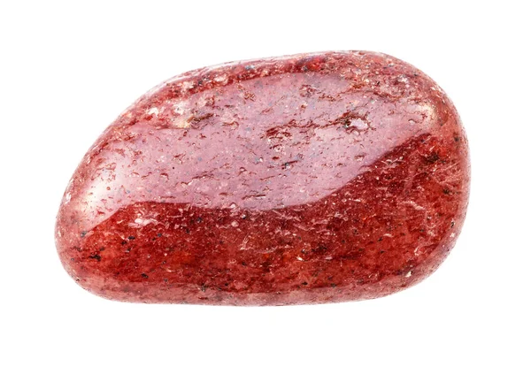 Tromlovaný červený Aventurine drahokam kámen izolovaný — Stock fotografie