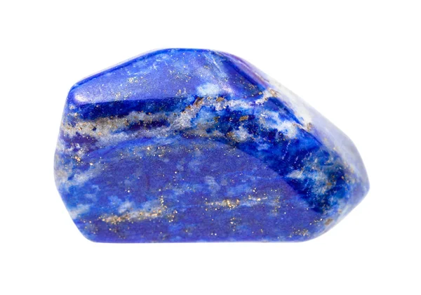 Pebble of Lapis lazuli (Lazurite) gem isolated — Stock Photo, Image