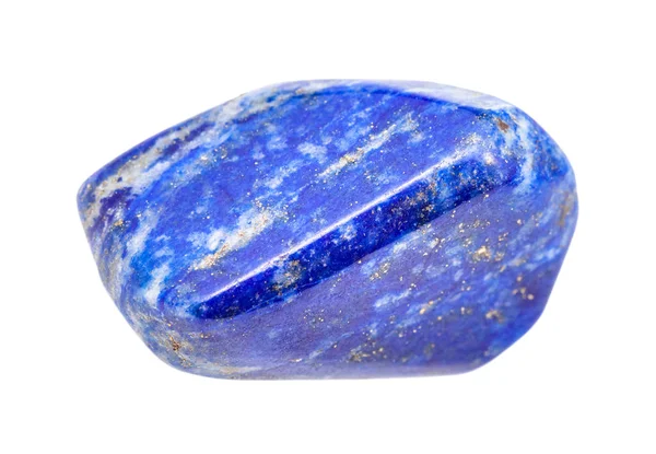 Leštěný Lapis lazuli (Lazurite) drahokam izolovaný — Stock fotografie