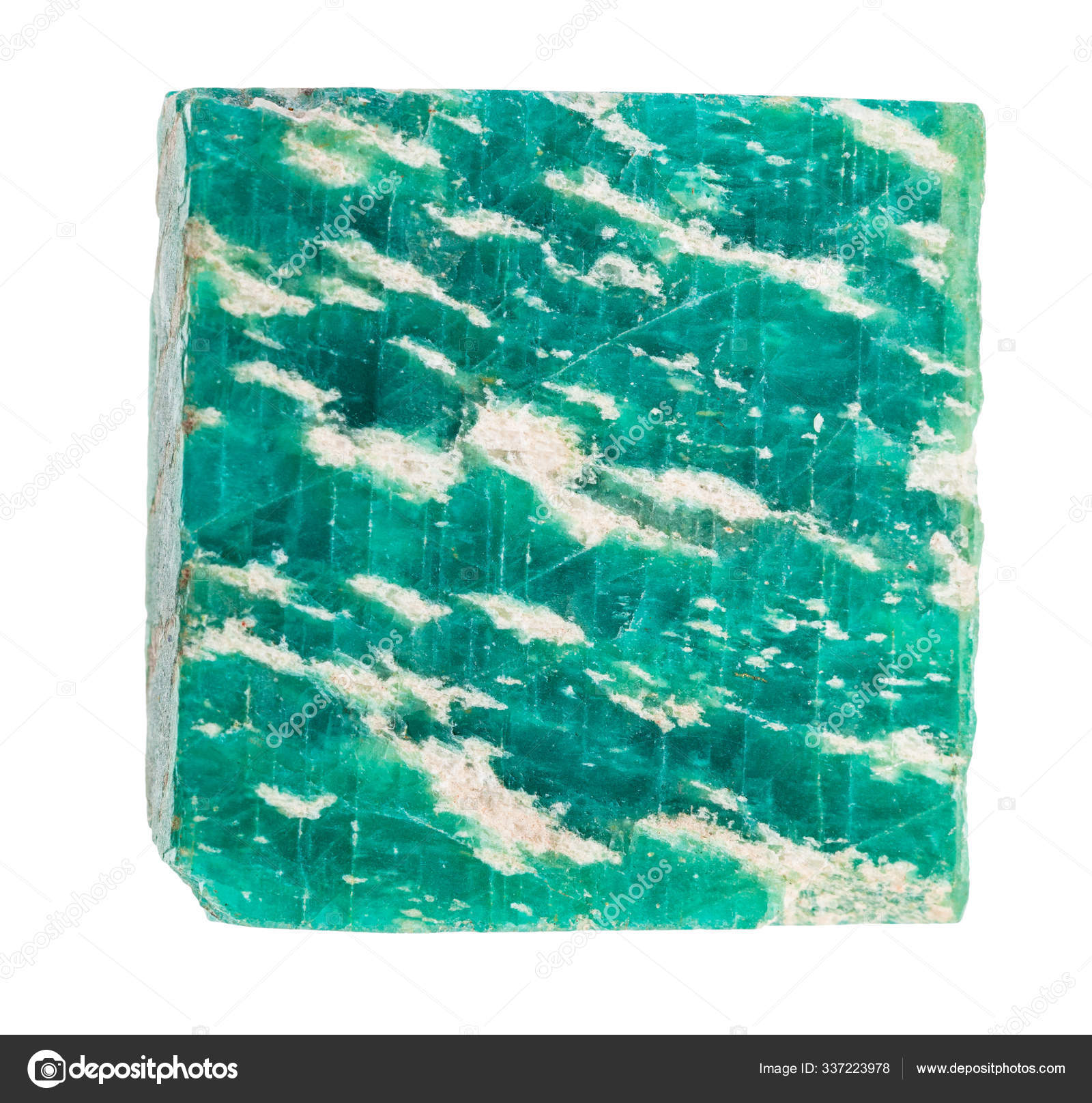 Raw Amazonite Stone Isolated On White Stock Photo Image By C Vvoennyy