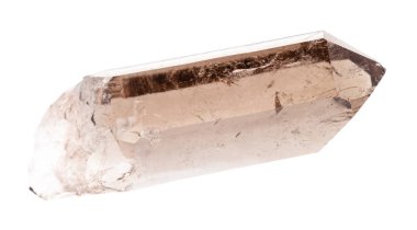 Beyaz üzerine izole edilmiş dumanlı kuvars kristali
