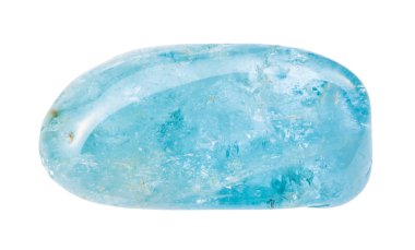 tumbled Aquamarine (blue Beryl) gem isolated clipart