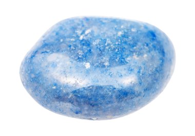 parlak mavi Aventurine değerli taşı izole edildi