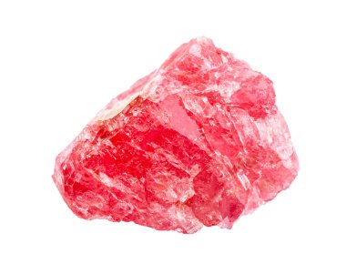 raw crystal of Rhodonite isolated on white clipart