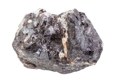 Çiğ Sphalerite (zink cevheri) beyaz üzerine izole edilmiş taş