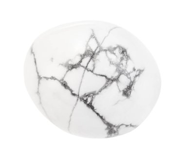 parlak beyaz Howlite mücevher taşı izole