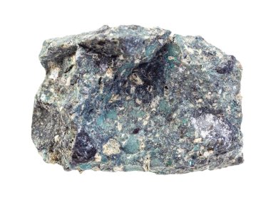 Çiğ Kimberlite kayası beyaza izole edilmiş.