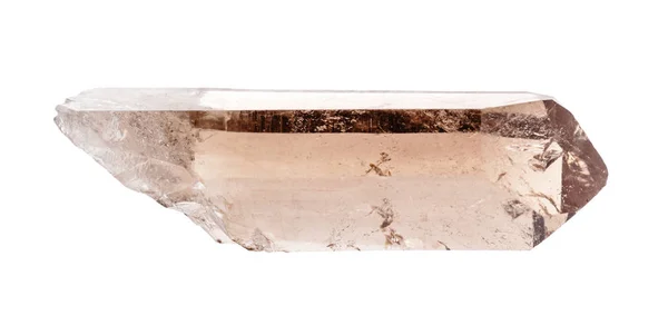 Cristal cru de quartzo fumado isolado em branco — Fotografia de Stock